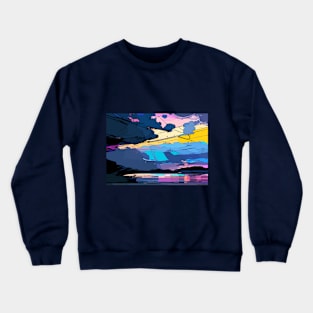 Sea & clouds artistic punk graphic style 1 Crewneck Sweatshirt